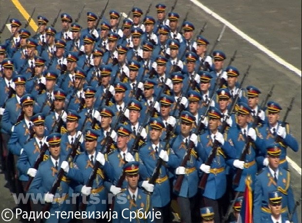 Припадници Гарде Војске Србије на Паради победника у Москви