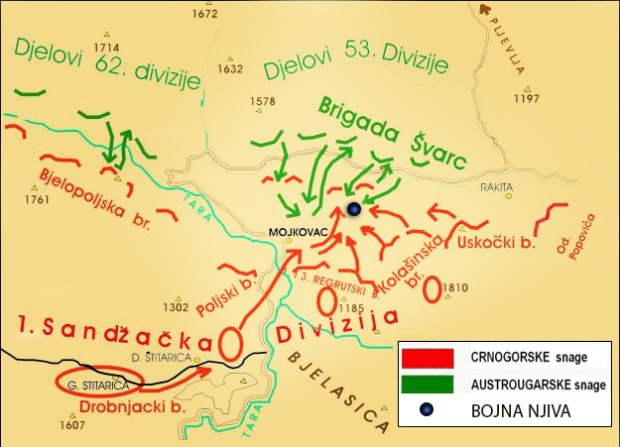 Raspored snaga u Mojkovačkoj bici