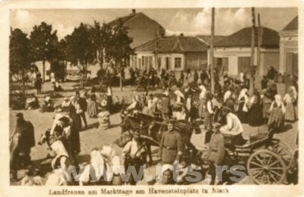 Сељанке на Каменом тргу у Нишу 1916. године