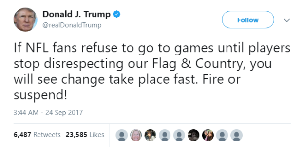 Трамп против НФЛ-а