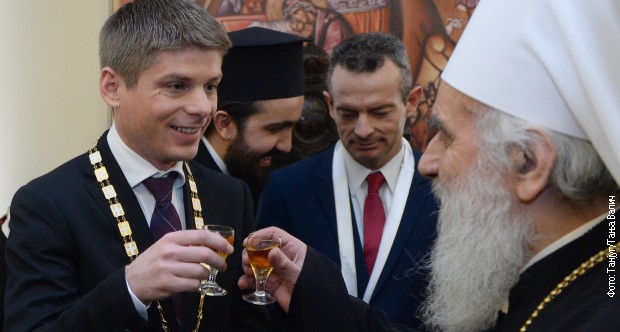 Гујон наздравља са патријархом