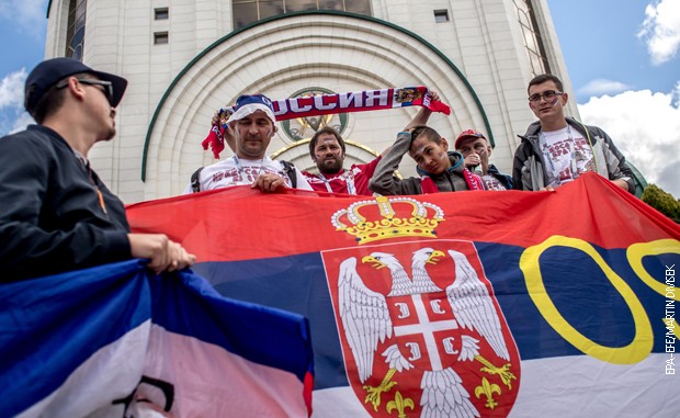 Српски навијачи у Калињинграду Српски навијачи у Калињинграду