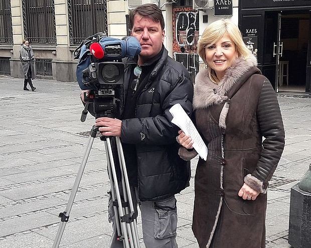 Ауторка Татјана Манојловић са сниматељем Ауторка Татјана Манојловић са сниматељем
