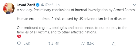 Tvit iranskog šefa diplomatije
