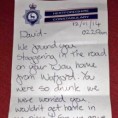 Полиција га пијаног довезла кући и оставила писмо! 