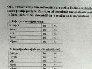 Скандалозна анкета у сарајевској школи: Која деца су најписменија, Бошњаци, Срби, Хрвати, Роми?
