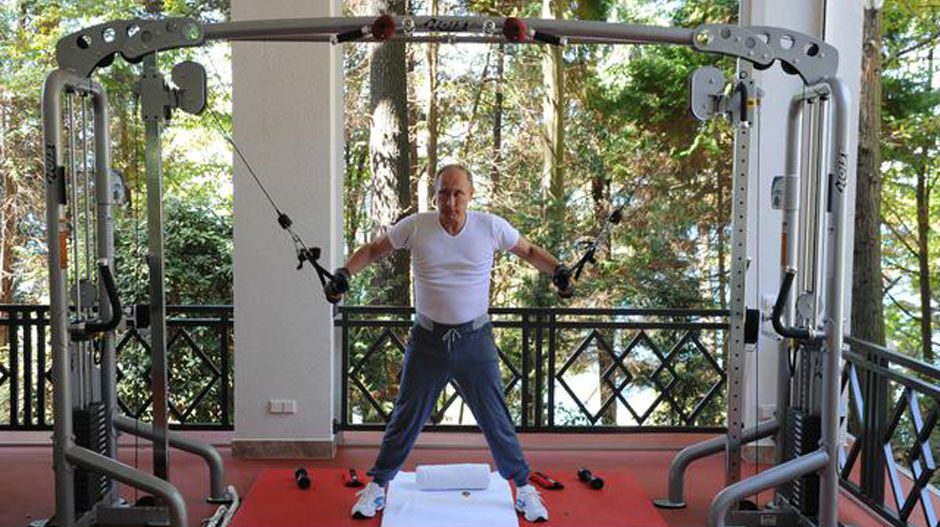 Председник и премијер Русије у теретани