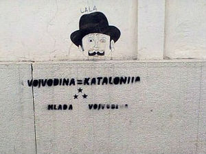 Графити "Војводина = Каталонија" широм Покрајине