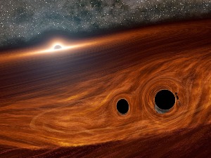 Бљесак светлости виђен током судара две црне рупе први пут у историји