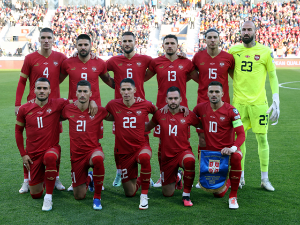 Фудбалска репрезентација Србије забележила пад од пет места на Фифиној листи ( EPA-EFE/ANDREJ CUKIC) Фудбалска репрезентација Србије забележила пад од пет места на Фифиној листи
