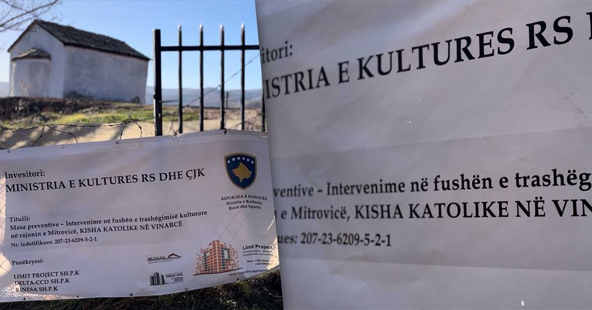 Власти у Приштини православну цркву у Винарцу код Митровице прогласиле католичком