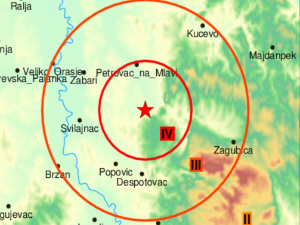 Земљотрес 3,6 јединица Рихтера у региону Петровца на Млави