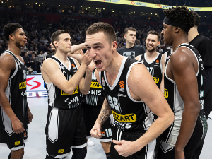 Кошаркаши Партизана у Београду против Монака (/Starsport.rs / Srdjan Stevanovic) Кошаркаши Партизана у Београду против Монака