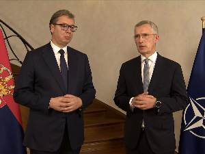 Вучић Столтенбергу: Замолио бих Вас да осигурате безбедност и Србима на Косову и Метохији