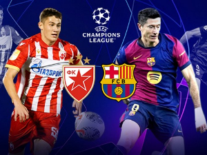 Спортско вече, фудбал, ЛШ: Црвена звезда – Барселона