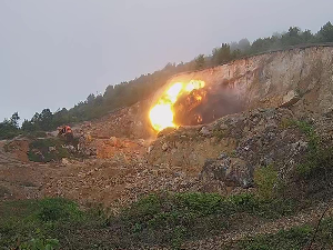 Тренутак када је авио-бомба из Ниша уништена у каменолому у Гаџином Хану