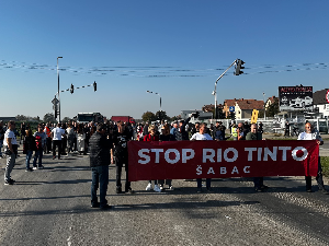 Завршен протест против литијума у Шапцу, блокада раскрснице код Јевремовца трајала један сат