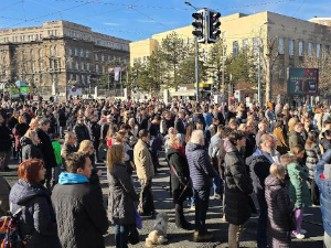 Петнаестоминутна студентска блокада Рузвелтове улице у Београду