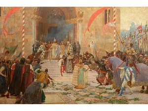 Конзервација слике „Крунисање цара Душана" Паје Јовановића у Народном музеју