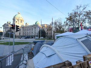 Дијана Хрка наставила штрајк глађу код раскрснице у близини  Скупштине