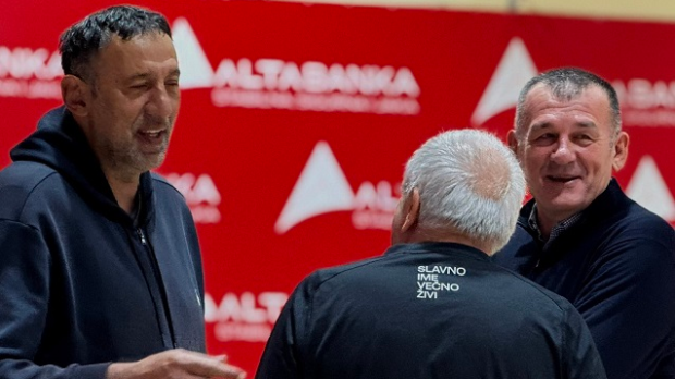 Легенда у посети Партизану - Владе Дивац на тренингу црно-белих