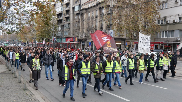 Студенти обележили годишњицу прве блокаде раскрсница у Београду и Нишу