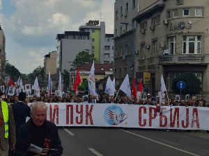 Марш "Бесмртног пука" улицама Београда, свечани програм на Тргу републике