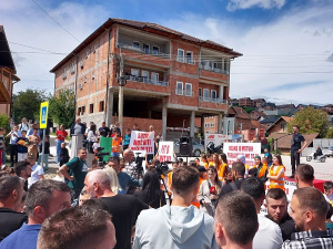 Нови Пазар, блокада магистрале према граници са Црном Гором