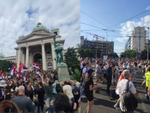 Видовдан у Београду – у току скупови на Славији и испред Народне скупштине