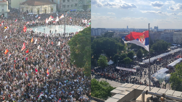 Видовдан у Београду – скупови на Славији и испред Народне скупштине