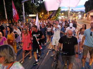 Протестна шетња у Београду, двочасовна блокада раскрснице у Темерину