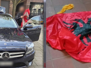 Непознати починиоци поставили заставе тзв. ОВК и Албаније на улаз Амбасаде Србије у Хагу