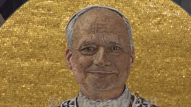 Мозаик са ликом папе Лава XIV засијао  ван зидина базилике Светог Павла