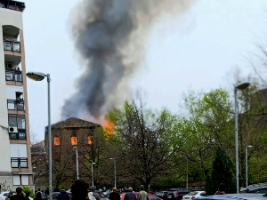 Пожар у Обреновцу - ватра куља из Старог млина