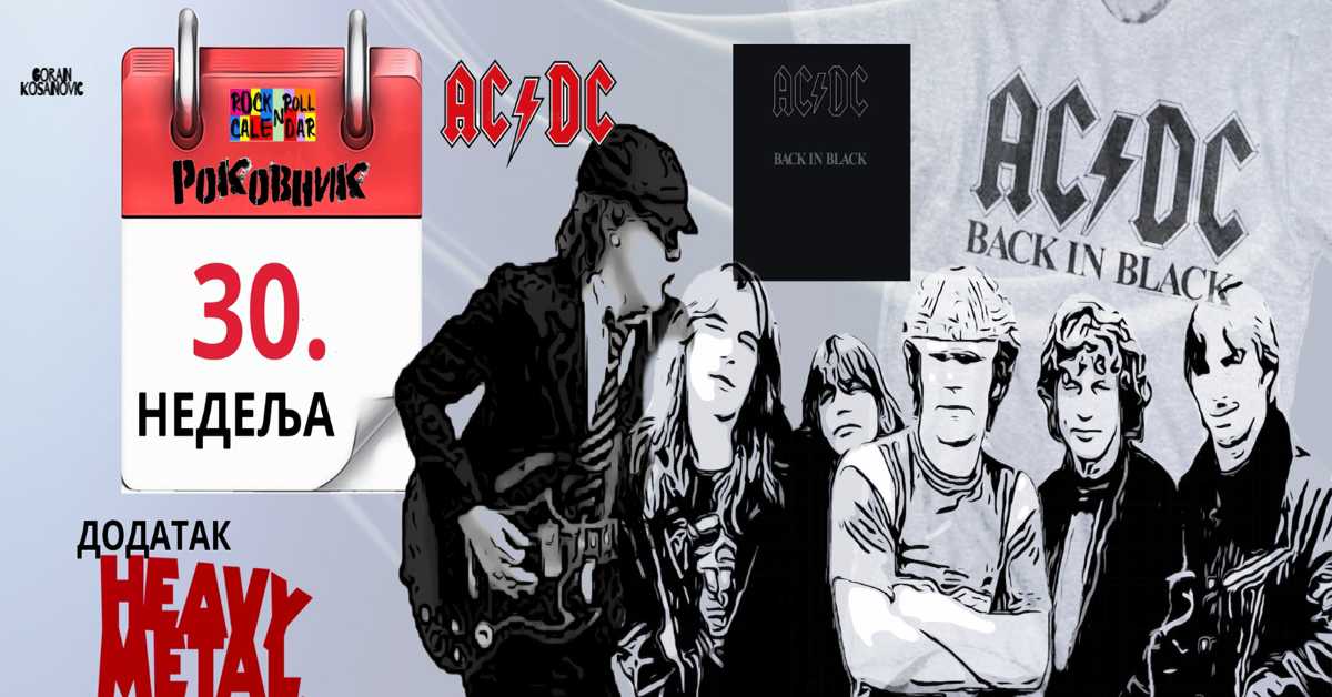 Роковник 23. - 29. јул: Група AC/DC је објавила студијски албум ”Back in Black”