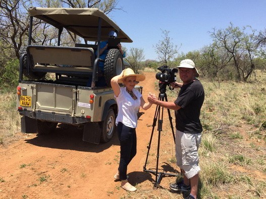 Јелена Ђорђевић Поповић и сниматељ Димитрије Хаџи Николић, сафари у Боцвани