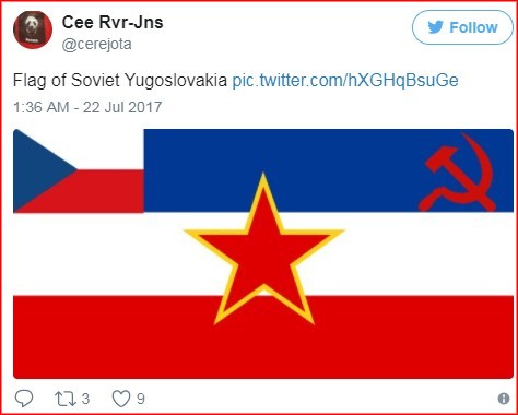 Неки су на „Твитеру“ одлучили да дизајнирају заставу Совјетске Југословакије Неки су на „Твитеру“ одлучили да дизајнирају заставу Совјетске Југословакије