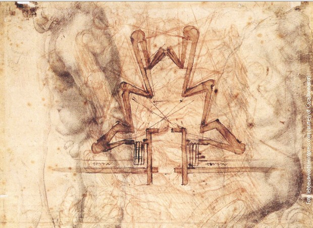 Mikelanđelo Buonaroti, Skica odbrambenih zidina Firence, 1528. 