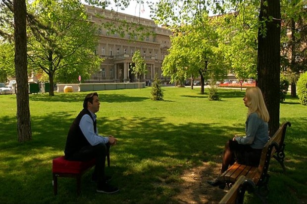 Растко Јанковић и Тамара Дрезгић на снимању емисије