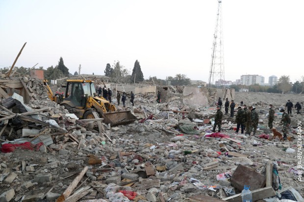 Ruševine u azerbejdžanskom gradu Gendže