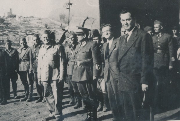 Иван Рибар, Јосип Броз Тито, Сава Косановић и Иван Шубашић на Вису 1944.