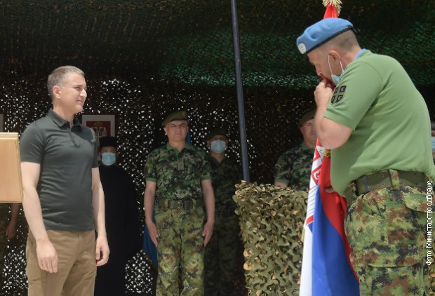 Ministar Nebojša Stefanović na svečanom ispraćaju kontingenta pripadnika Vojske Srbije u Liban
