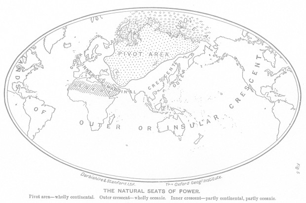 Хартленд по Х. Макиндеру, Geographical Journal, 1904.