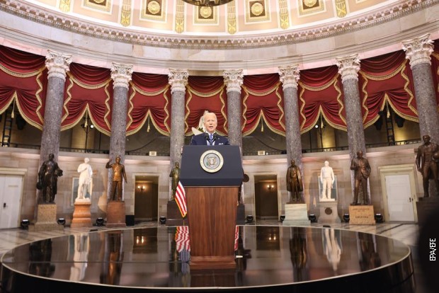Džo Bajden na godišnjicu upada Trampovih pristalica u Kapitol, 6. januara 2022.