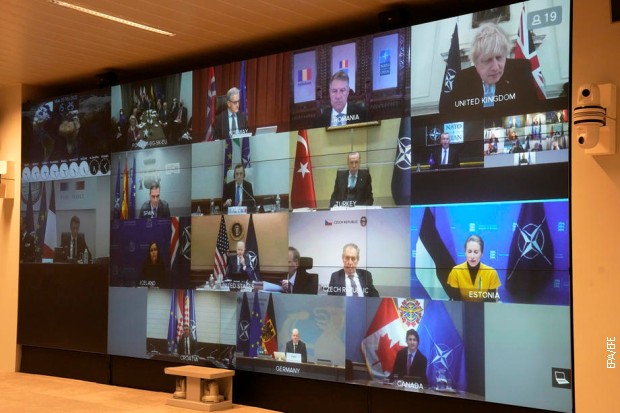 Video konferencija članica NATO-a, 25. februara 2022.