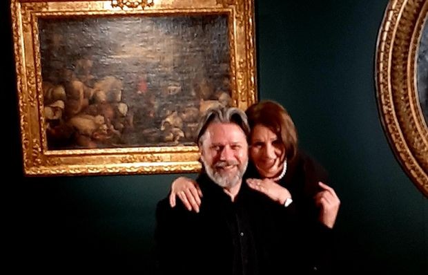 Драган Мићановић и Оливера Милошевић на снимању емисије