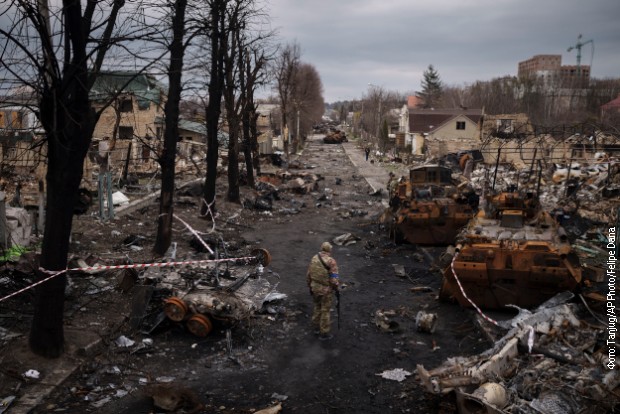Uništeni tenkovi u ukrajinskom gradu Buča