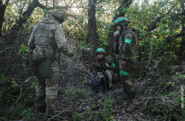 Ukrajinski vojnici na položaju u blizini Harkova