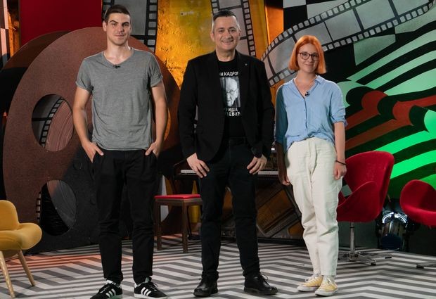 Јован Димоски и Марко Новаковић са драматуршкињом Александром