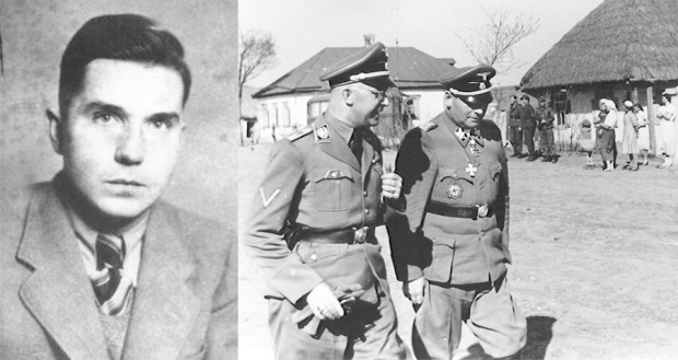 Hajnc Briher tridesetih (levo); Hajnrih Himler i Feliks Štajner u Ukrajini Hajnc Briher tridesetih (levo); Hajnrih Himler i Feliks Štajner u Ukrajini